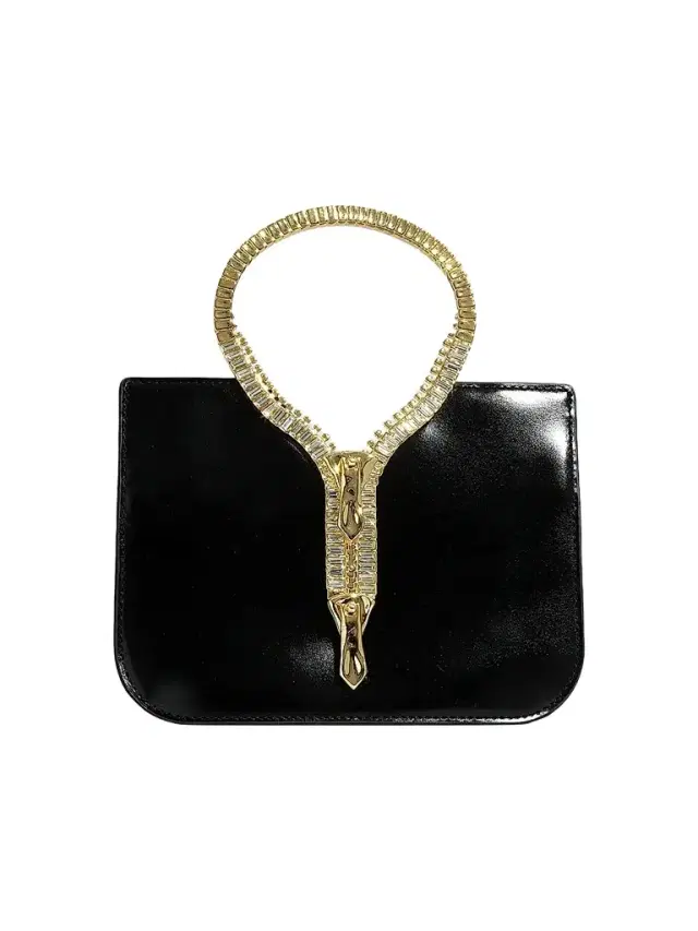 ALEXIS BITTAR Women's 14K-Gold-Plated Zipper & Leather Top Handle Bag - Black