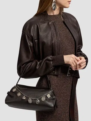 Ralph Lauren Collection Women's The Ralph Charm-Detail Leather Shoulder Bag - Chocolate | Thumbnail 5