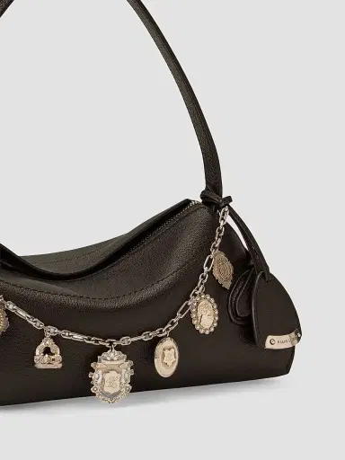 Ralph Lauren Collection Women's The Ralph Charm-Detail Leather Shoulder Bag - Chocolate | Thumbnail 7