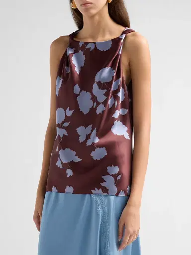 TANYA TAYLOR Women's Penny Floral Boatneck Top - Deep Redwood - Size 14 | Thumbnail 4 TANYA TAYLOR Women's Penny Floral Boatneck Top - Deep Redwood - Size 14 | Thumbnail 4