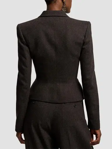 Ralph Lauren Collection Women's Joleene Herringbone Wool Flannel Jacket | Thumbnail 3 Ralph Lauren Collection Women's Joleene Herringbone Wool Flannel Jacket | Thumbnail 3