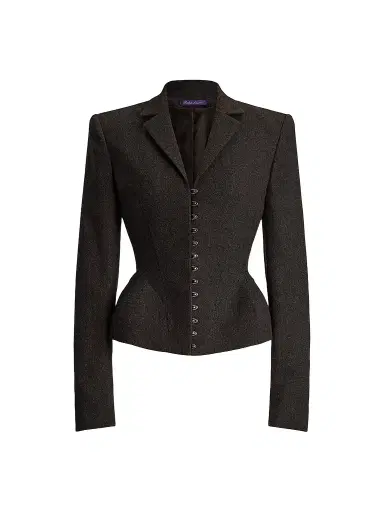 Ralph Lauren Collection Women's Joleene Herringbone Wool Flannel Jacket | Thumbnail 1 Ralph Lauren Collection Women's Joleene Herringbone Wool Flannel Jacket | Thumbnail 1