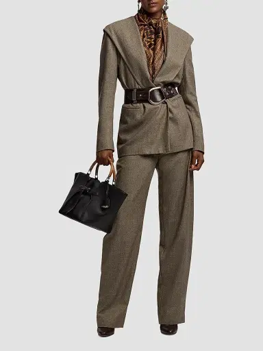 Ralph Lauren Collection Women's Leandre Low-Rise Trousers - Taupe Multi | Thumbnail 2