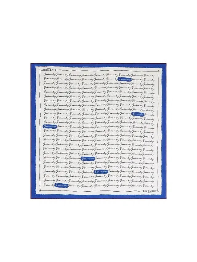 Givenchy Women's Square in Silk with Signature - Blue Multi