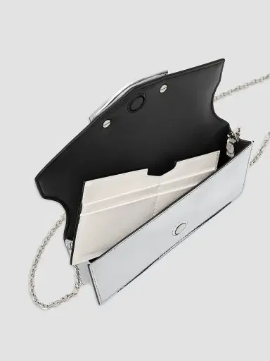 Givenchy Women's Antigona Wallet with Chain in Mirror Leather - Light Silvery | Thumbnail 3