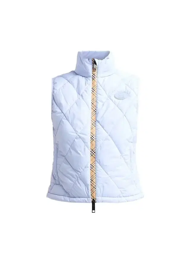 Burberry Women's Cheswick Check-Placket Quilted Vest - Sunbleached Blue