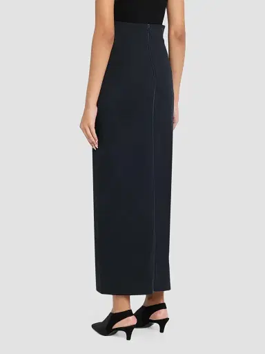Issey Miyake Women's Allow Stretch Washi-Blend Maxi Skirt - Dark Navy | Thumbnail 3