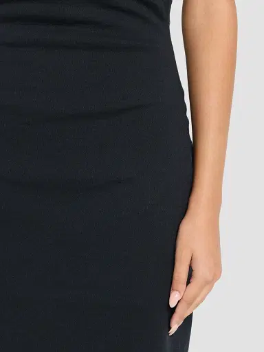 Issey Miyake Women's Allow Stretch Washi-Blend Maxi Skirt - Dark Navy | Thumbnail 6
