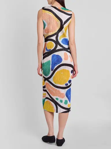 Pleats Please Issey Miyake Women's Roll Printed Plissé Dress - Size Medium | Thumbnail 3
