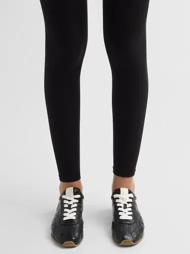 TOTEME Women's Flex Leather Low-Top Sneakers - Black | Thumbnail 2