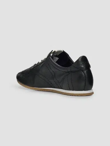 TOTEME Women's Flex Leather Low-Top Sneakers - Black | Thumbnail 4