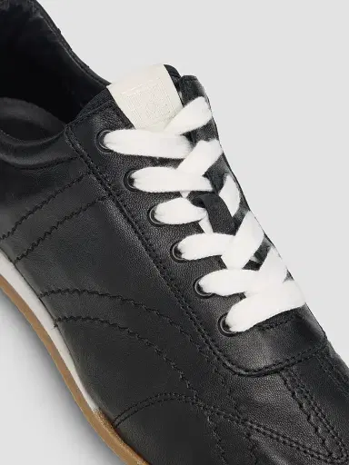 TOTEME Women's Flex Leather Low-Top Sneakers - Black | Thumbnail 5