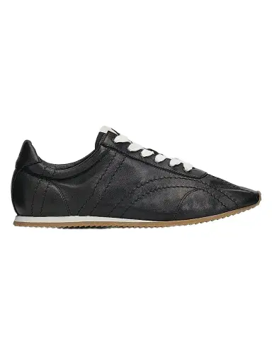 TOTEME Women's Flex Leather Low-Top Sneakers - Black | Thumbnail 1