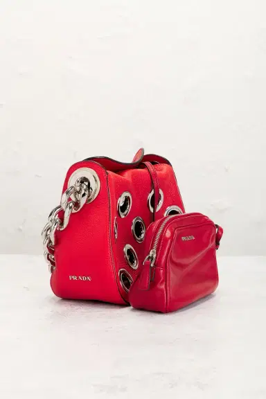 Prada Prada Vitello Daino Grommet Shoulder Bag | Thumbnail 4