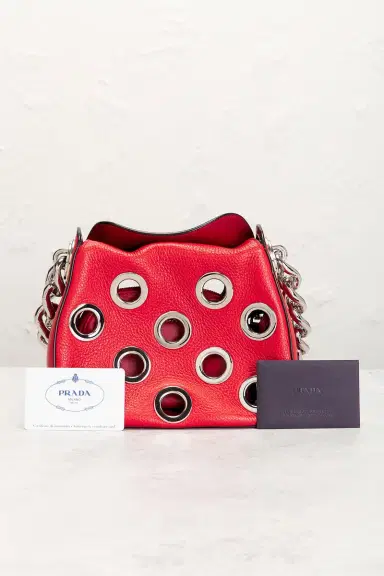 Prada Prada Vitello Daino Grommet Shoulder Bag | Thumbnail 9