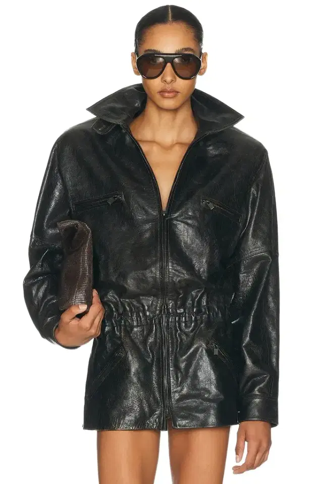 Magda Butrym Leather Bomber Jacket