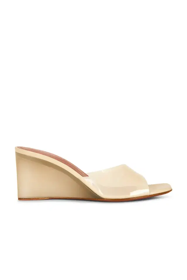 Amina Muaddi Lupita 70 Glass Wedge Sandal