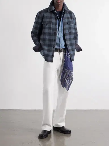 RRL Checked Wool-Matlock Overshirt - Men | Thumbnail 2