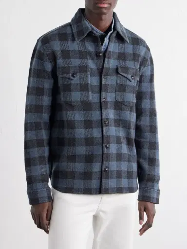 RRL Checked Wool-Matlock Overshirt - Men | Thumbnail 3