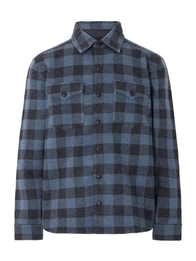 RRL Checked Wool-Matlock Overshirt - Men