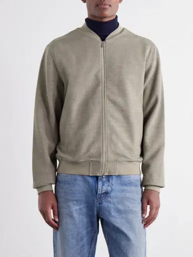 MR P. Wool-Blend Piqué Zip-Up Bomber Jacket - Men | Thumbnail 3