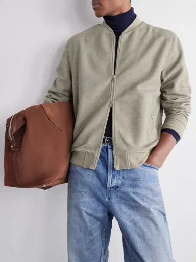 MR P. Wool-Blend Piqué Zip-Up Bomber Jacket - Men | Thumbnail 5