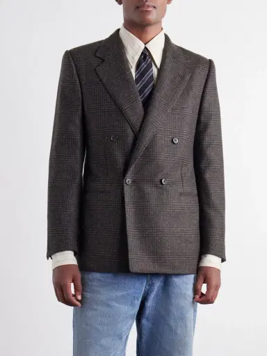 Husbands Double-Breasted Prince Of Wales Merino Wool-Twill Blazer - Men | Thumbnail 3 Husbands Double-Breasted Prince Of Wales Merino Wool-Twill Blazer - Men | Thumbnail 3