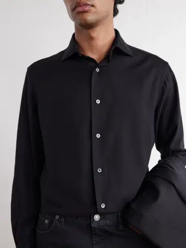Zegna Cotton and Silk-Blend Twill Shirt - Men | Thumbnail 5