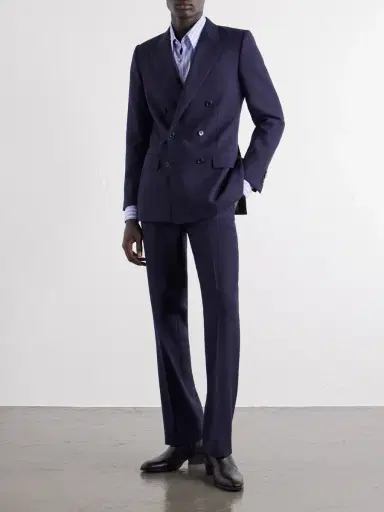 Husbands Double-Breasted Wool-Fresco Suit - Men | Thumbnail 2