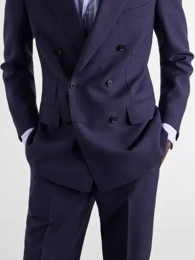 Husbands Double-Breasted Wool-Fresco Suit - Men | Thumbnail 5