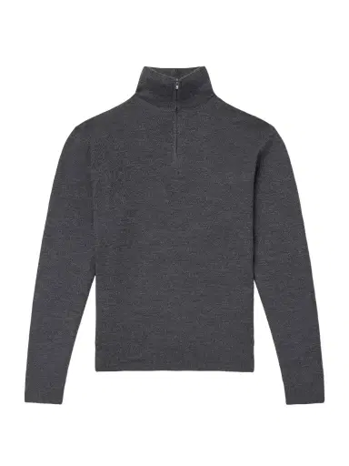 Ralph Lauren Purple Label Wool-Piqué Half-Zip Sweater - Men | Thumbnail 1 Ralph Lauren Purple Label Wool-Piqué Half-Zip Sweater - Men | Thumbnail 1