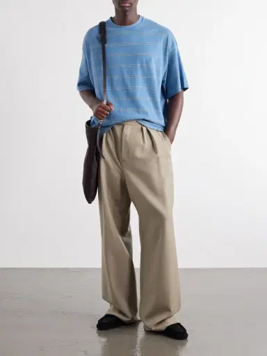 Jil Sander Logo-Embroidered Striped Cotton-Jersey T-Shirt - Men | Thumbnail 2