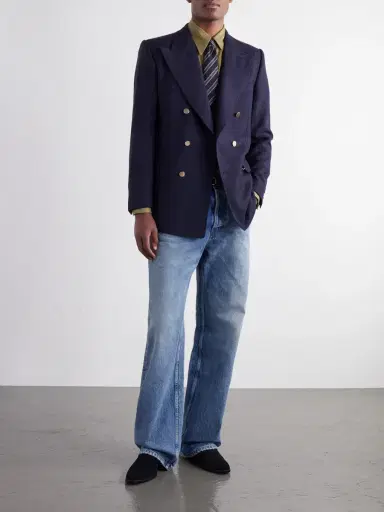 Husbands Double-Breasted Wool-Twill Blazer - Men | Thumbnail 2 Husbands Double-Breasted Wool-Twill Blazer - Men | Thumbnail 2