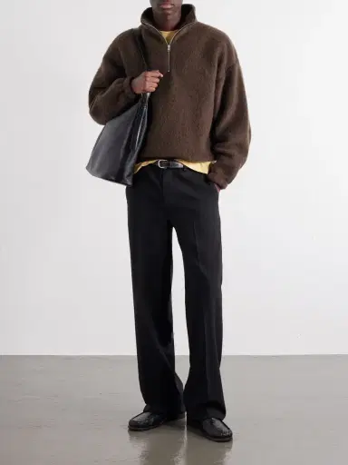 Jil Sander Wool-Blend Brushed Half-Zip Sweater - Men | Thumbnail 2