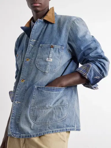 RRL Stockton Corduroy-Trimmed Denim Jacket - Men | Thumbnail 5