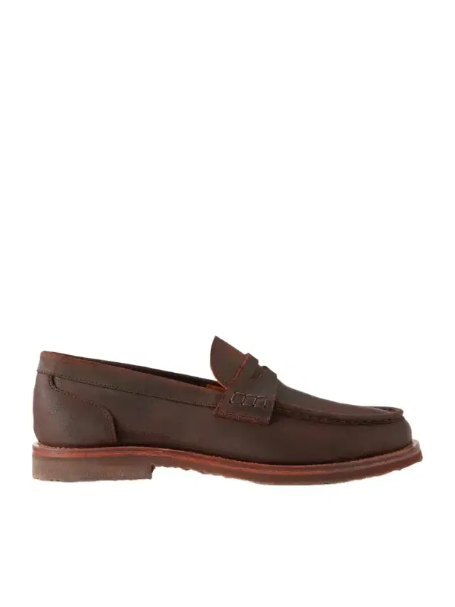 MR P. Waxed-Effect Suede Penny Loafers - Men