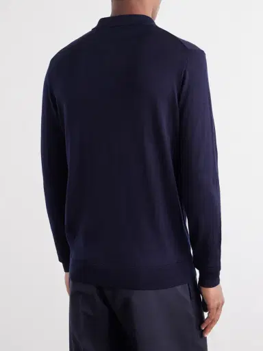 PIACENZA 1733 Merino-Wool and Silk-Blend Polo Sweater - Men | Thumbnail 4