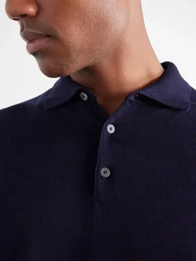PIACENZA 1733 Merino-Wool and Silk-Blend Polo Sweater - Men | Thumbnail 5