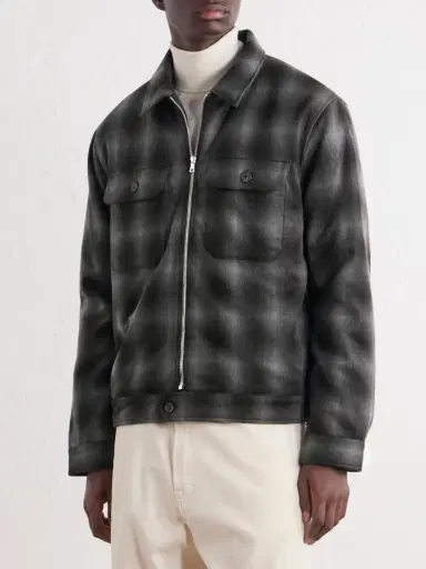 MR P. Checked Virgin Wool Zip-Up Jacket - Men | Thumbnail 3
