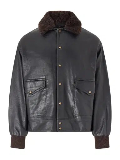 A.PRESSE Shearling-trimmed leather jacket - Men | Thumbnail 1