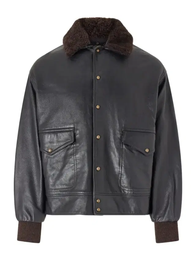 A.PRESSE Shearling-trimmed leather jacket - Men