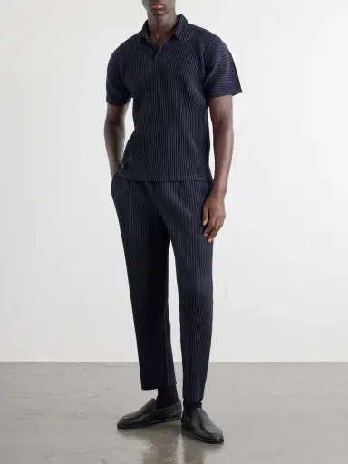 Homme Plissé Issey Miyake Pleated Tapered-Leg Trousers - Men | Thumbnail 2