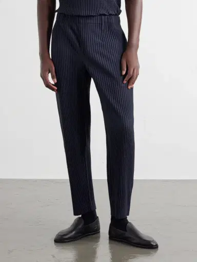 Homme Plissé Issey Miyake Pleated Tapered-Leg Trousers - Men | Thumbnail 3
