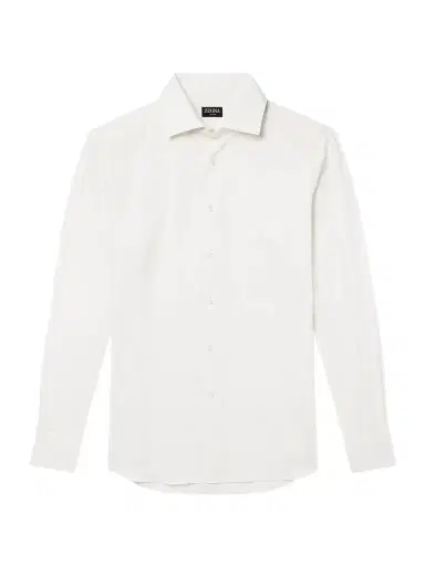 Zegna Cotton and Cashmere-Blend Twill Shirt - Men | Thumbnail 1