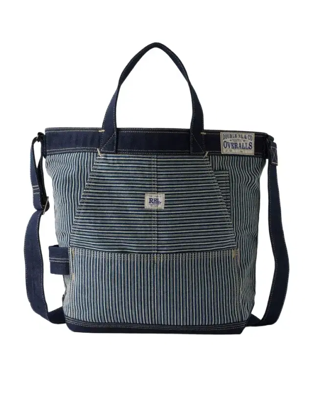 RRL Striped Denim-Trimmed Cotton-Twill Tote Bag - Men