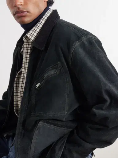 RRL Chrysler Corduroy-Trimmed Suede Jacket - Men | Thumbnail 5