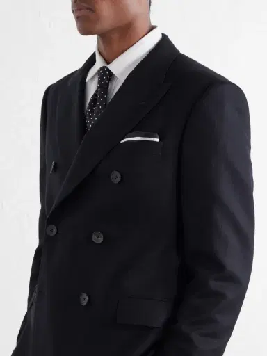 MR P. Slim-Fit Double-Breasted Satin-Trimmed Wool-Flannel Blazer - Men | Thumbnail 5