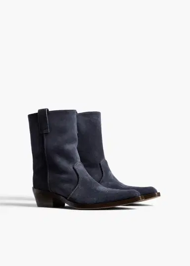 Khaite Clive Ankle Boot In Midnight Navy Suede | Thumbnail 2 Khaite Clive Ankle Boot In Midnight Navy Suede | Thumbnail 2