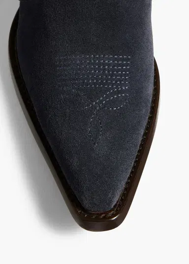 Khaite Clive Ankle Boot In Midnight Navy Suede | Thumbnail 3 Khaite Clive Ankle Boot In Midnight Navy Suede | Thumbnail 3