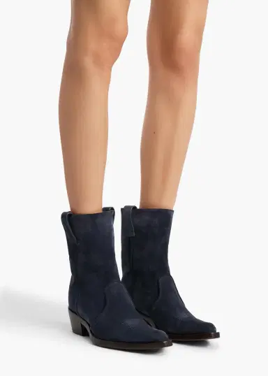 Khaite Clive Ankle Boot In Midnight Navy Suede | Thumbnail 5 Khaite Clive Ankle Boot In Midnight Navy Suede | Thumbnail 5